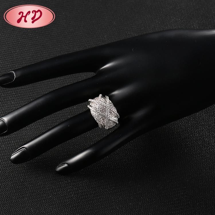Fashion Women Silver Rhodium Plated Stainless Steel Engagement Wedding Finger Rings Jewelry Design