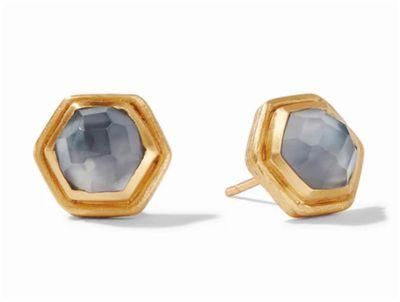 Casting Geometric Hexagon Shape Earring with Gemstone