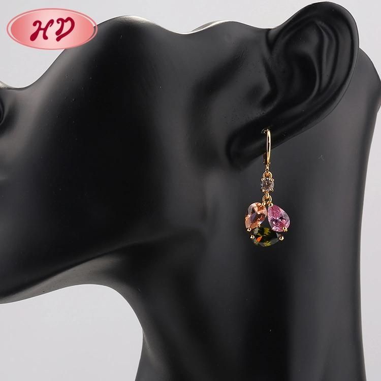 2020 Water Prop Shapes Rose Gold Plated Long Drop Earings for Women