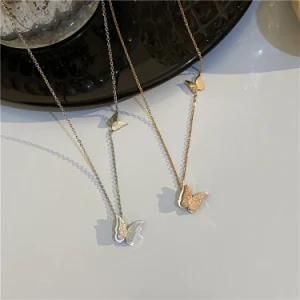 Korean Design Character Butterfly Titanium Steel Necklace Clavicle Chain