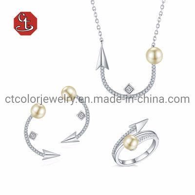 Fashion pearl 925 silver jewelry set for ladies high qaulity popular and elegant