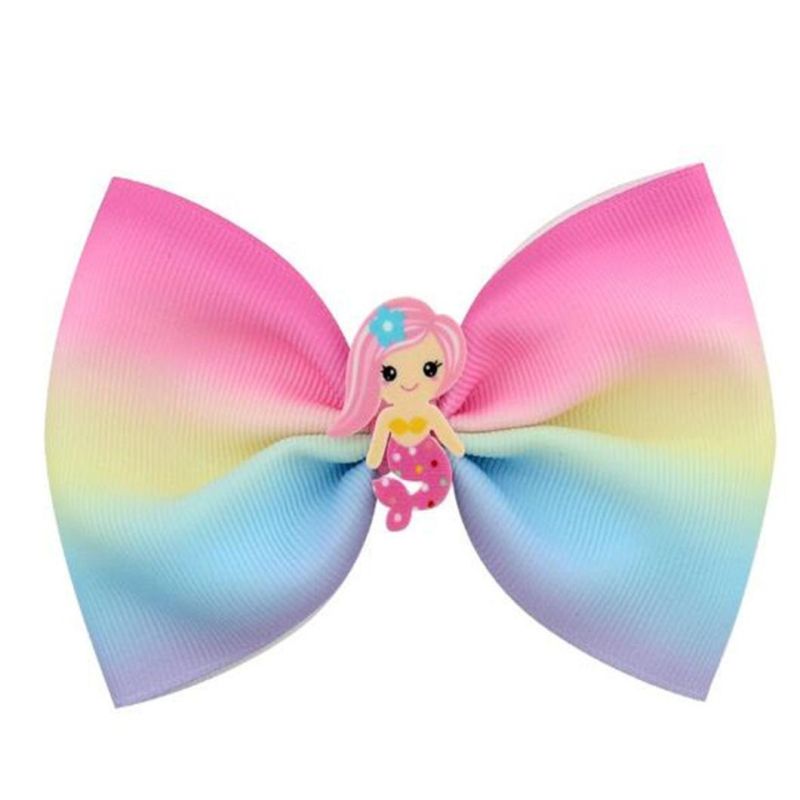 Children Hair Accessories Mermaid Acrylic Cartoon Bow Hairpin