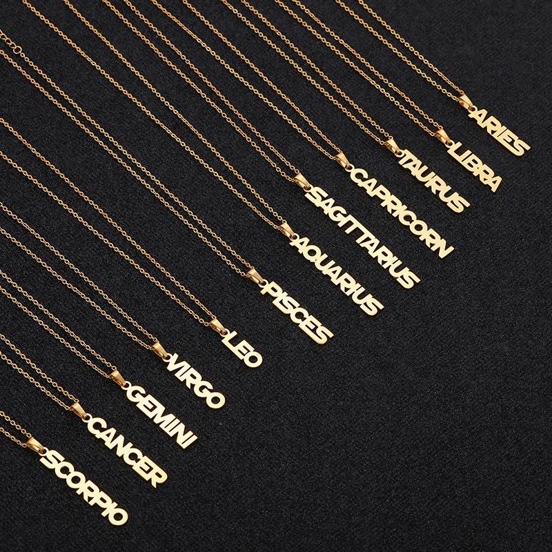 Manufacturer Custom 14K Gold Plated Fashion Jewelry High Quality Waterproof Trendy 18K Stainless Steel Necklace Name jewellery Necklace