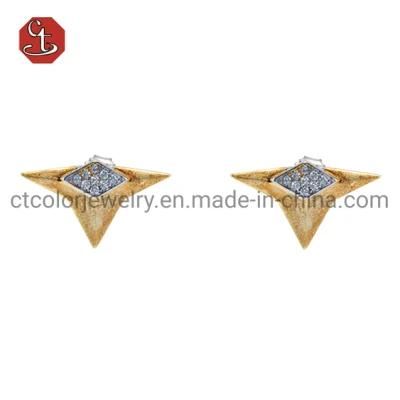 18K Gold StarJewelry Earring Stud Sandblasted Earring