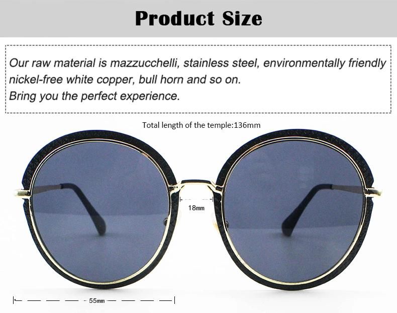 New Custom Logo Vintage Stock Round Frame Women Sunglasses