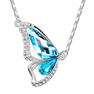 Butterfly Pendant Crystal Necklace Fashion Jewelry