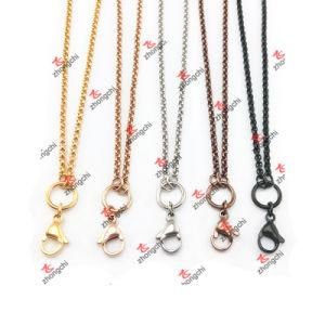 Customized Lockets/Charms/Pendant Stainless Steel Rolo Chain Necklace (CSC60103)