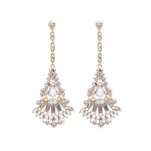 Fashion Jewelry Women Accessories Crystal Stone Bridal Statement Earrings