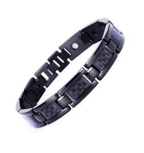 OEM Can Acceptable Stainless Steel Carbon Fiber Men Cool Magnet Scalar Quantum Energy Power Bracelet with Nice Price