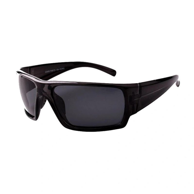Square Shiny Black Sport Sunglasses for Men
