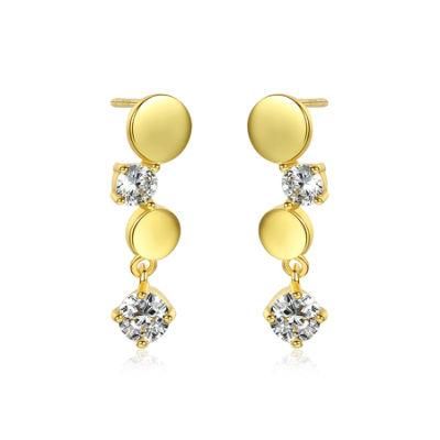 Mini CZ Setting Stone CNC Earrings Ring Studs in Silver