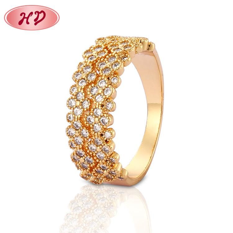 Fashion Women 18K Gold Plated Silver Stainless Steel Wedding Engagement Finger Rings Jewelry Design