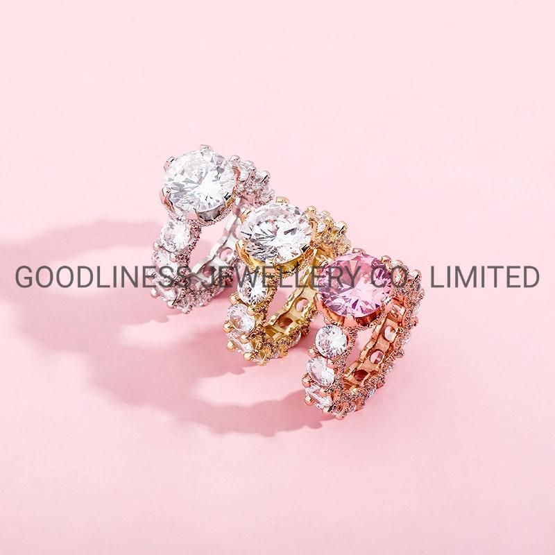 Iced out Women Hip Hop CZ Rings Rapper Jewelry