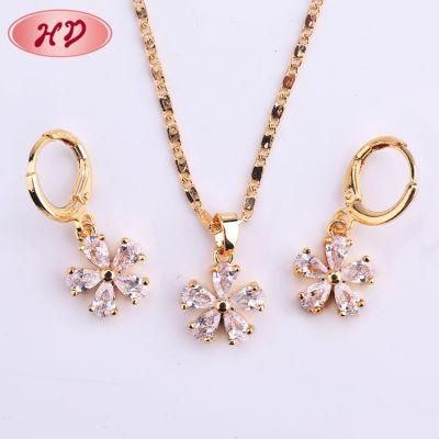 Costume Jewelry Set Ladies Gold Necklace Jewellery Set