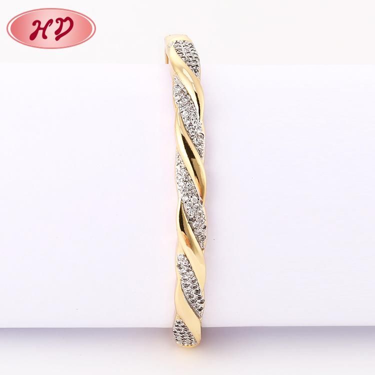 Costume Jewelry Fashion Adjustable 18K Gold Plated Zircon Bangle