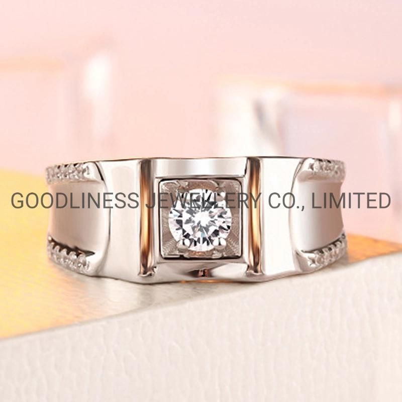 Fashion Accessories 925 Sterling Silver Simple Men Rings Jewelry