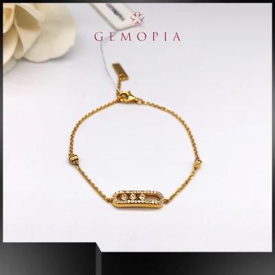 Popular Fashion Silver 925 Gold Plated Elegant Bracelet for Lady