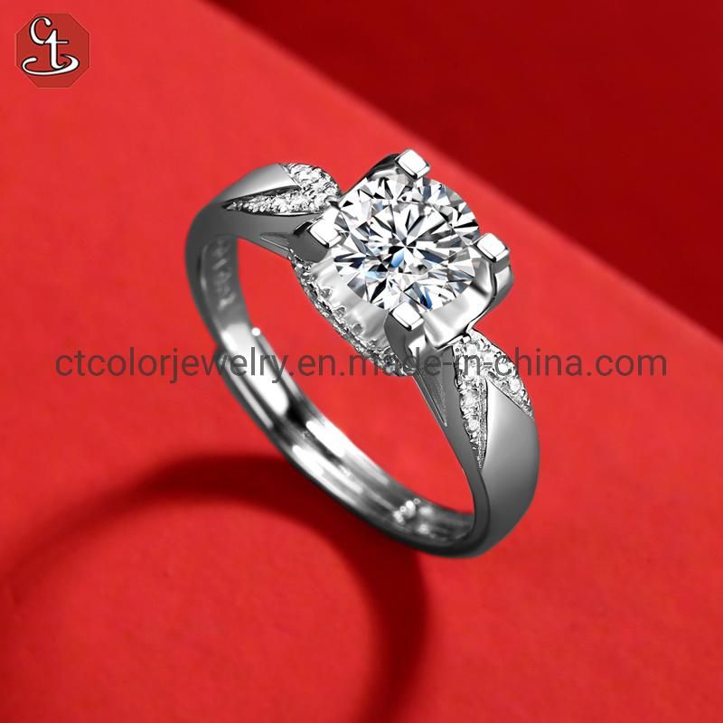 China Jewelry moissanite diamond rings Fashion Jewelry Sterling Silver Ring for women