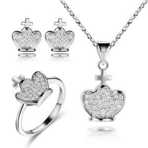 Fashion Hot Micro Pave Setting Sterling 925 Silver Jewelry Set