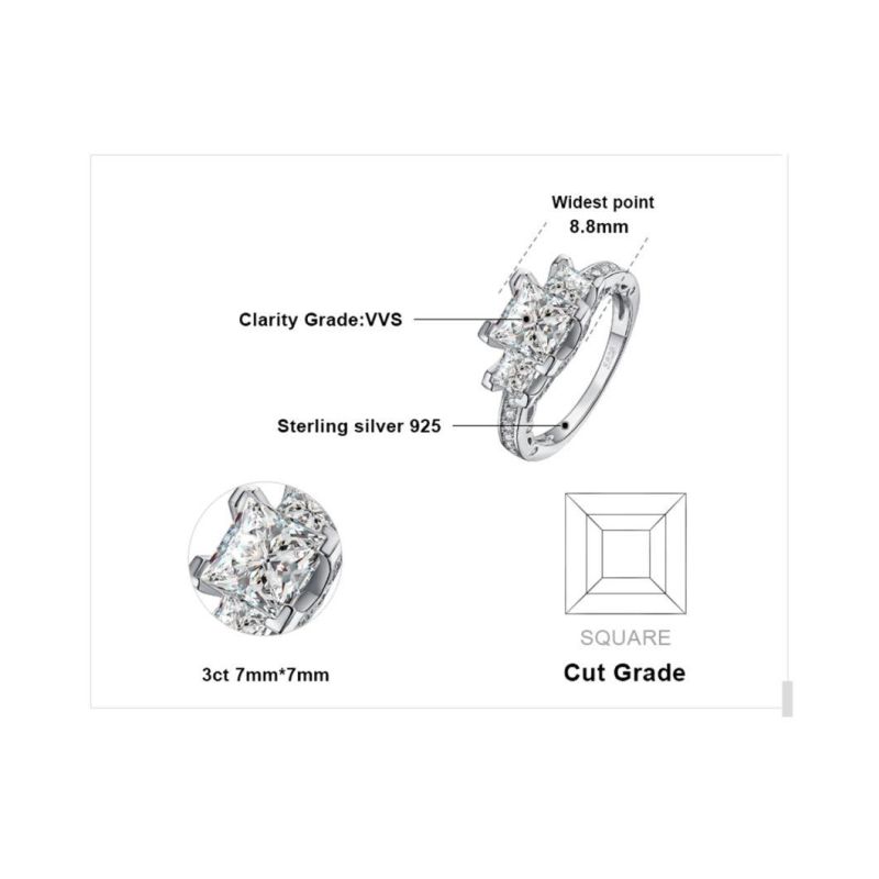 Fashion Jewellery 925 Sterling Silver Cubic Zirconia Ring for Bridal/Wedding/Engagement Wholesale