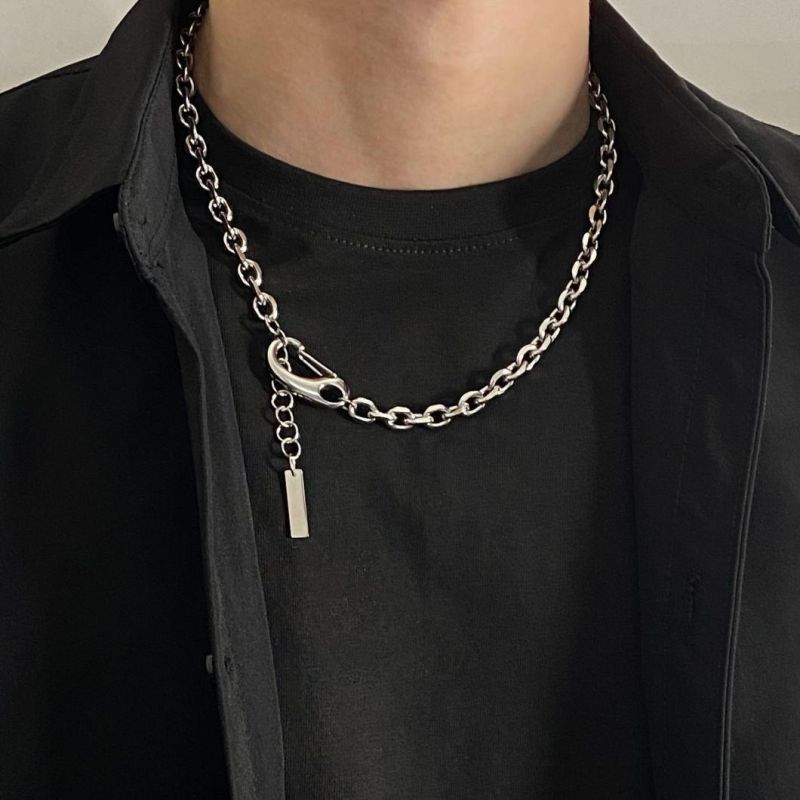 Manufacturer Custom Fashion Necklace Jewelry High Quality Stainless Steel Male Jewelry 2022 Metal O Chain Hip Pop Rap Domineering Simple Chain Jewellery
