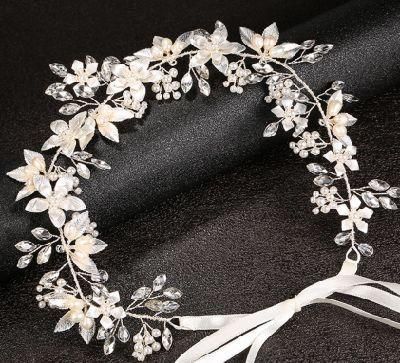 Bridal Wedding Crystal Pearl Headband Hair Vines Headpiece. Bridal Pearl Headband