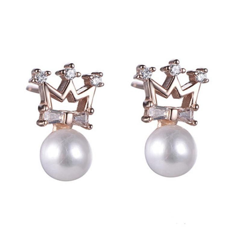 925 Silver or Brass Long Fashion Pearl Earrings for Wedding