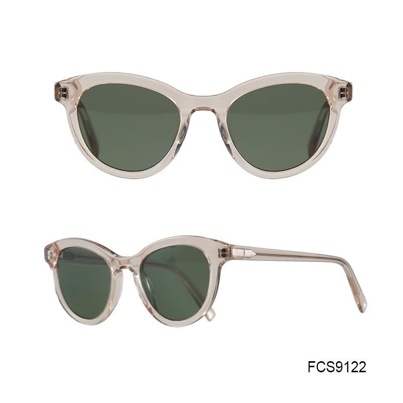 Retro New Design Style with Nice Quality Acetate Sunglasses for Lady
