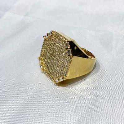 2022 Popular K Gold/925 Silver Hip Hop Style Men&prime; S Ring