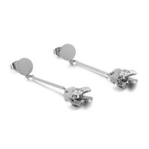 Diamond Flower Windmill Gold-Plated Stainless Steel Earrings Stud