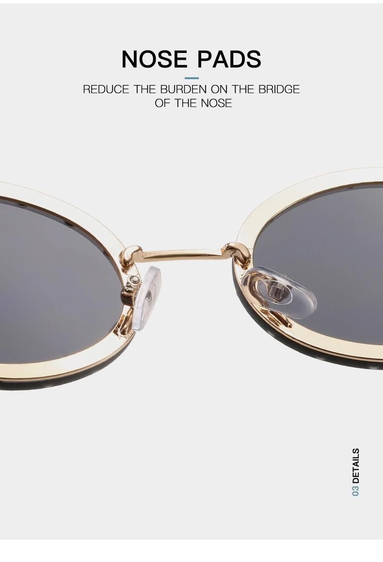 Punk Sunglasses Lens Diamond Oval Frame Sunglasses Female Red Trendy Cross-Border Glasses