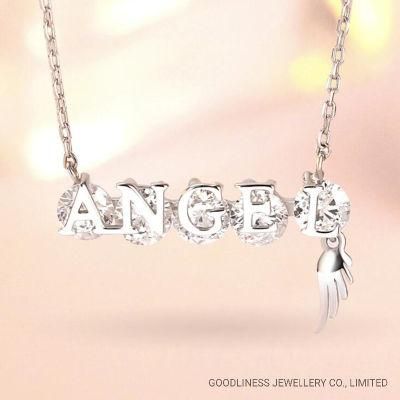 Angel Wing Luxury Jewelry 925 Silver Sterling Necklace for Women