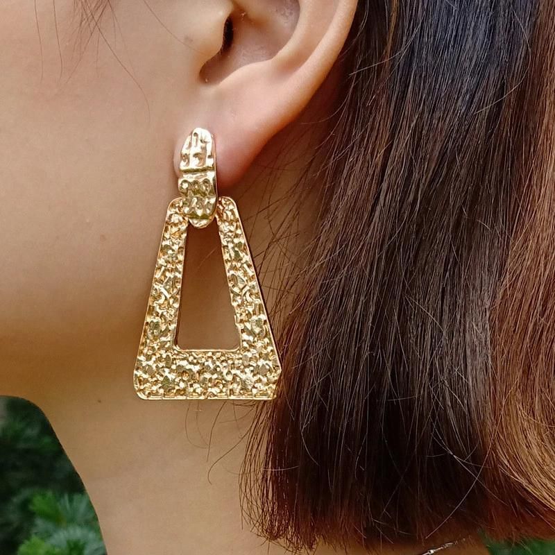 Women Vintage Big Geometric Hanging Earring Fashion Imitation Jewelry