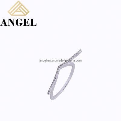 Fashion Accessories Factory Wholesale Classics Simple Design 925 Silver Ring Jewelry with AAA Cubic Zircon
