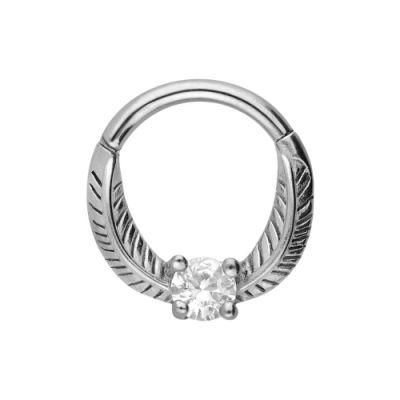 316L Surgical Stainless Steel Body Piercing Jewelry Segment Nose Ring Piercing Double Wings (SH210)