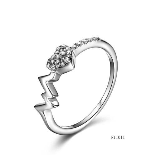 Hot Sale 925 Sterling Silver with CZ Heart Ring