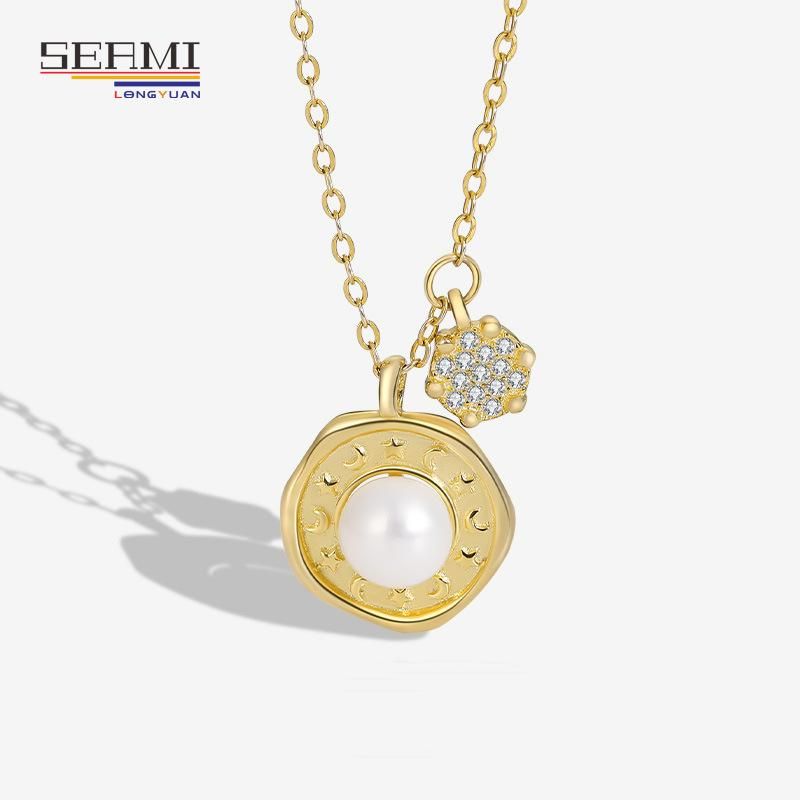S925 Silver Freshwater Pearl Female Zircon Clavicle Chain Necklace