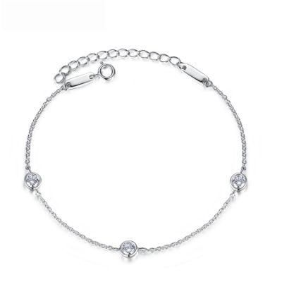 Fashion Jewelry Popular Style Silver Bracelet with Cubic Zircon