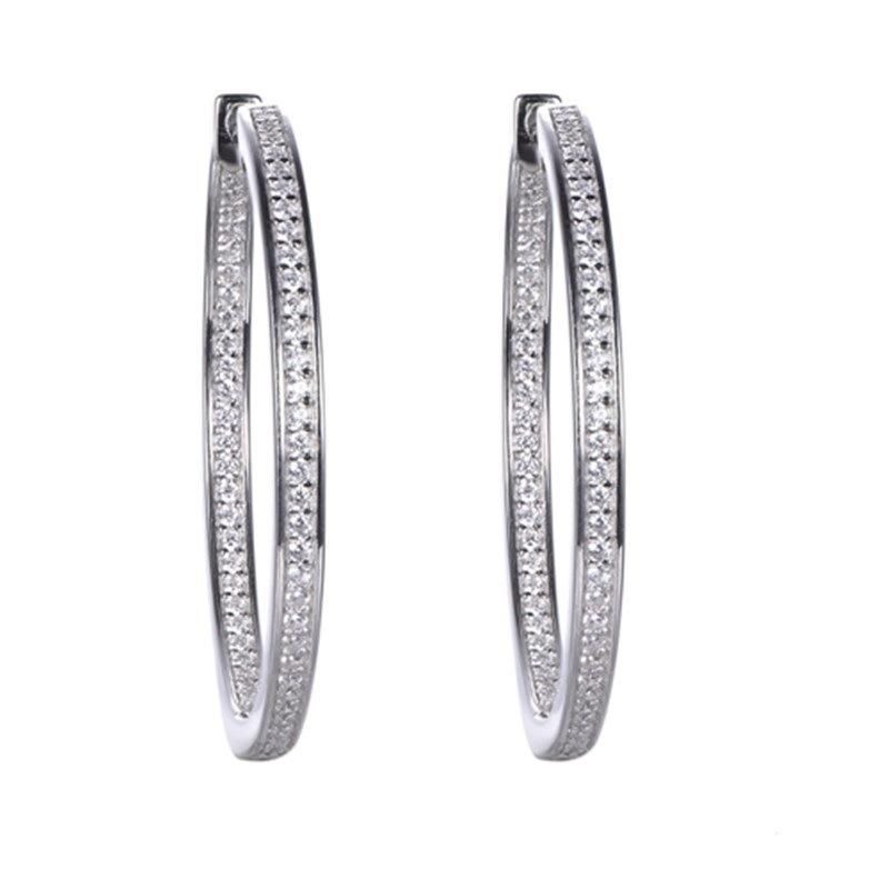 925 Sterling Silver or Brass Line-Shaped Hoop Earrings for Christmas Promotion Sale