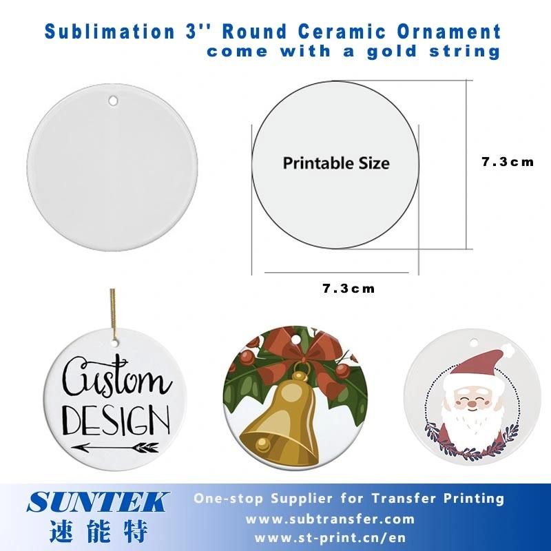 Sublimation Blank Christmas Plastic MDF Metal Ceramic Ornaments
