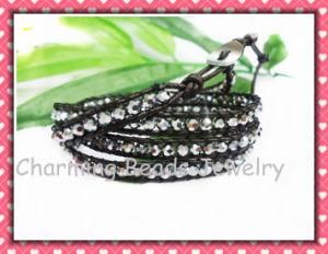 Fashion Bracelet, New Fashion Gemstone Wrap Leather Bracelet Jewelry, Hot Handmade Bracelet (3166)