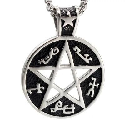 2019 Fashion Ancient Text Round Hexagonal Star Pendant for Male
