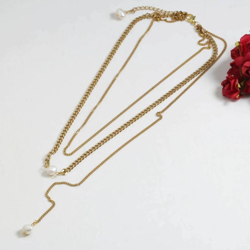 Manufacturer Custom Fashion Jewelry Women Necklace Good Quality Jewelry Waterproof Goldfilledjewelry Stainless Steel Necklace Design Jewelry