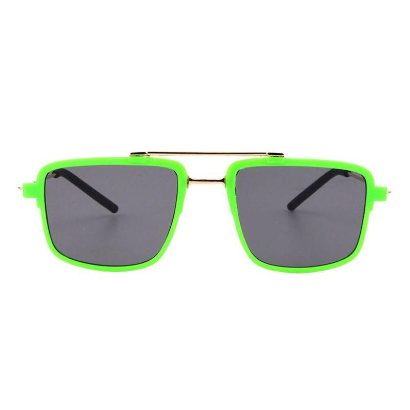 Popular Style Plastic Sunglasses Shiny Green Frame Sunglasses