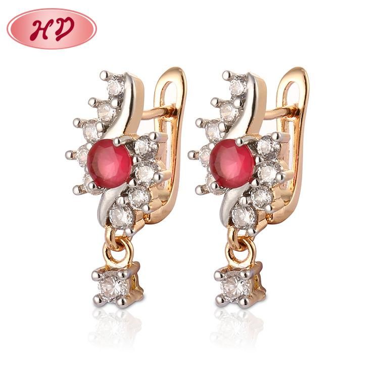 Costume Fashion Jewelry Women Imitation 14K 18K Gold Plated Huggie Hoop Earring with CZ Pearl