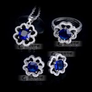 Fashion AAA Sapphire Stone 925 Silver Jewelry Set