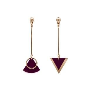 Fashion Women Accessories Imitation Jewelry Asymmetric Rubber Coating Simple Stud Earrings