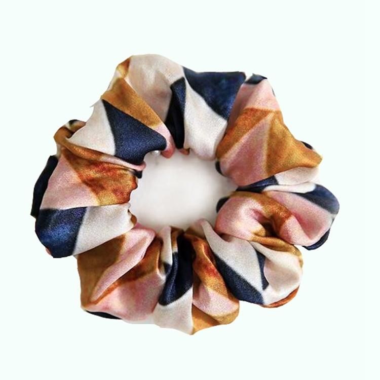 Custom Print Luxurious 100% Silk Hair Scrunchies for Women Fashion Hairbands