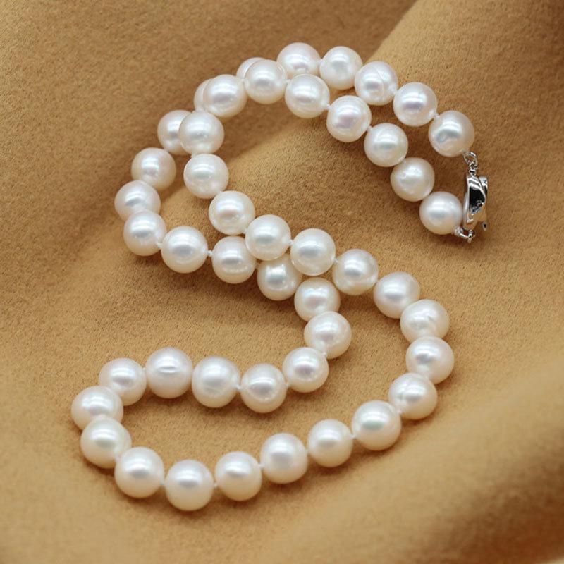 9-10mm Cheap Classic Choker Round Cultured Natural Freshwater Pearl Necklace (XL120050)