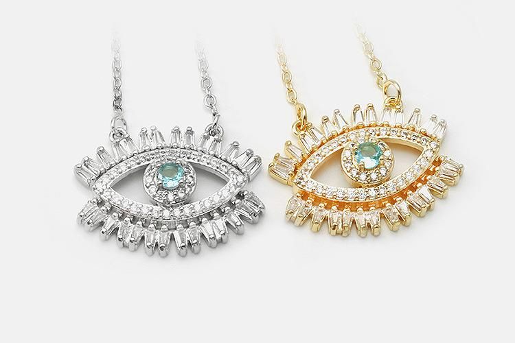 Fashion Creative Gold Plated Pendant Devil Eye Necklace Women Zircon Fashion Jewelry